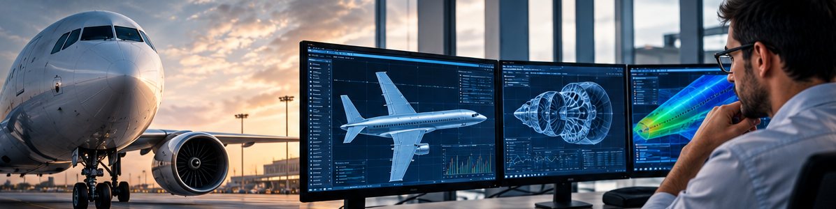 Poste d’ingénierie avec simulations aéronautiques