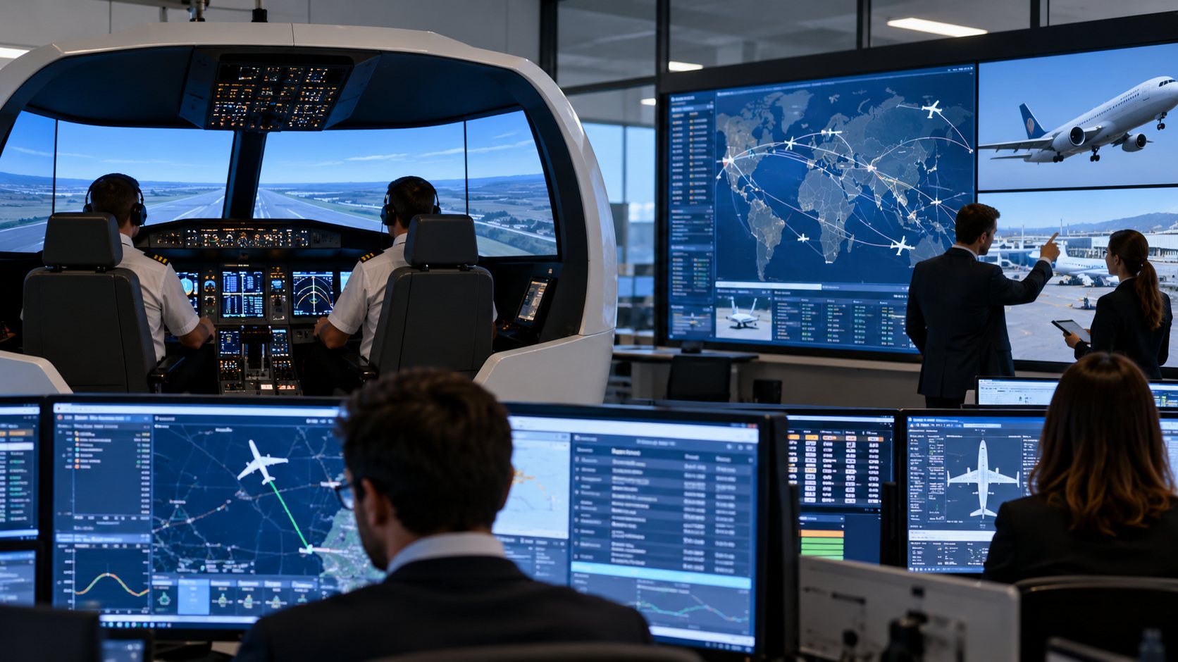 Centre d’opérations aériennes et simulateur de vol